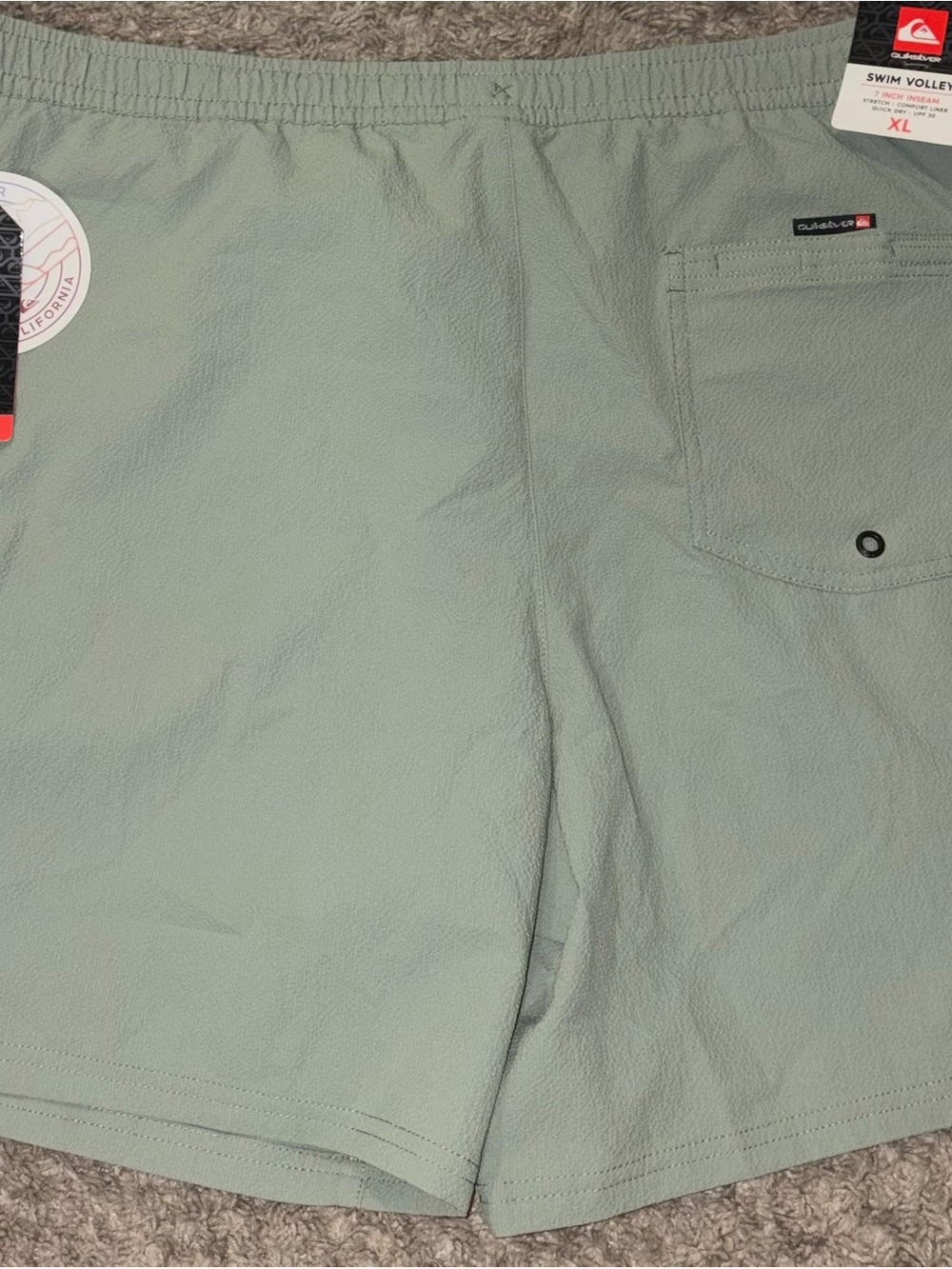 New Quicksilver Men's Swim Trunks Board Shorts lily pad 7” Sz XL lined - Picture 4 of 8
